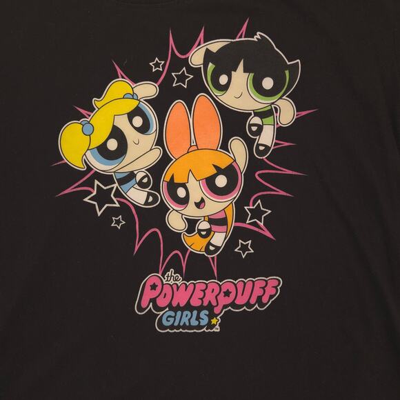Powerpuff Girls Casual Short Sleeve Shirt Youth Girls Size Extra Large XL Black - Picture 4 of 9